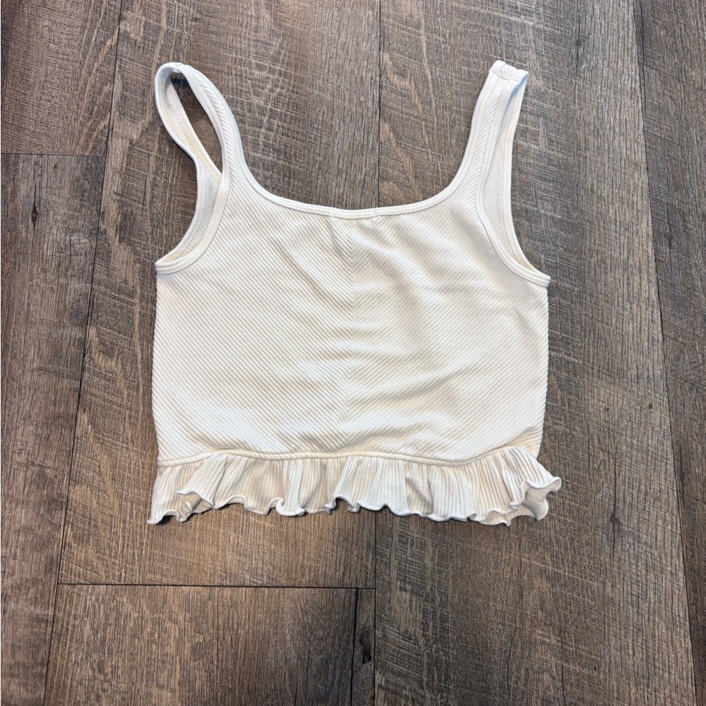 White Ruffled Women's Top - Picture 2 of 2